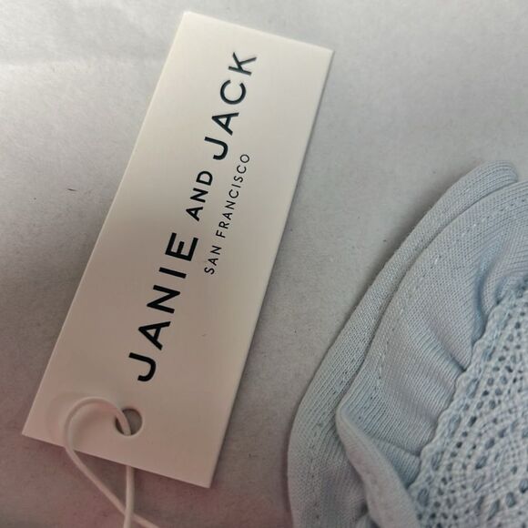 Janie and Jack 101039001 Girl Light Blue Ruffle Strap Top size 6-12 months NWT - Picture 5 of 9